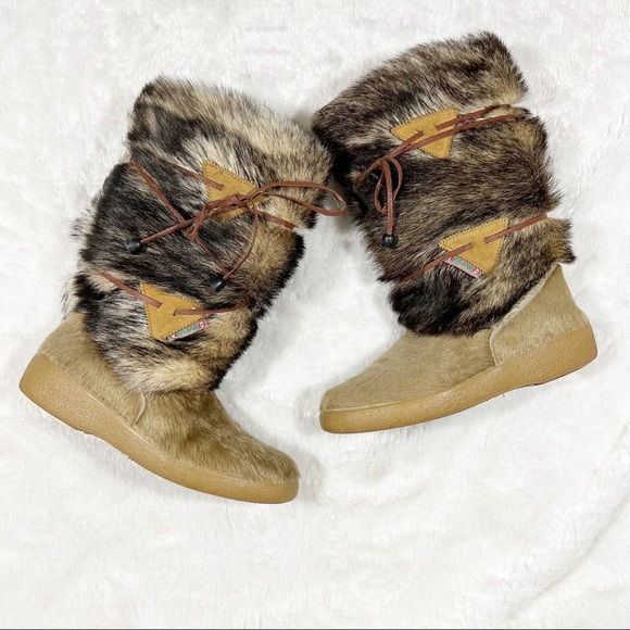 Pajar Canada Kim Red Fox Pony Hair Fur Winter Boots Size 38 - Picture 2 of 15